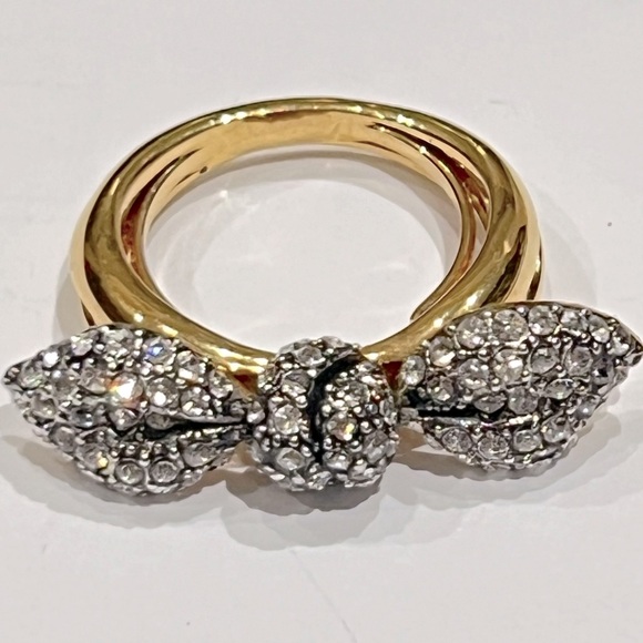 NWT Juicy Couture Pave Encrusted Bow Ring—Gold-Tone - Picture 7 of 10